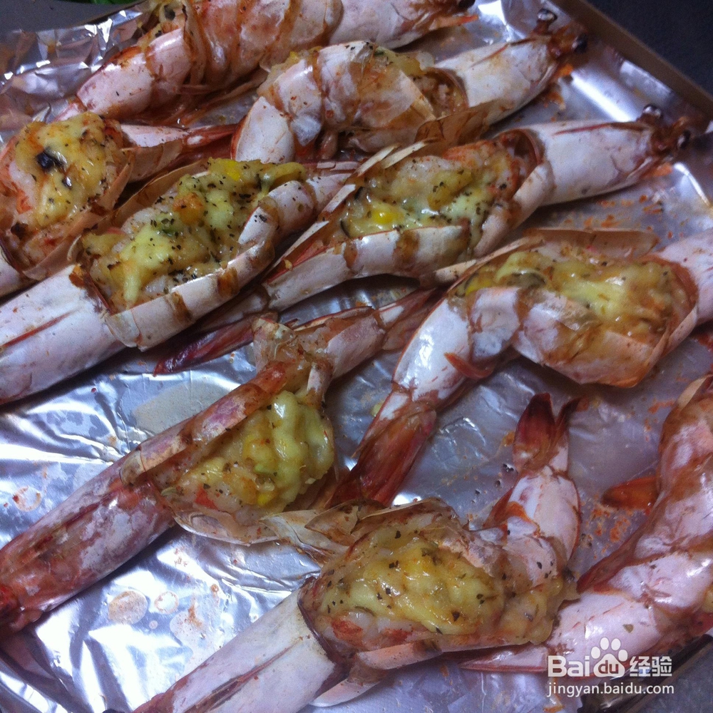 吃货美食-芝士焗酒渍海虾!