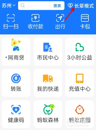 支付宝app的长辈模式怎么关闭