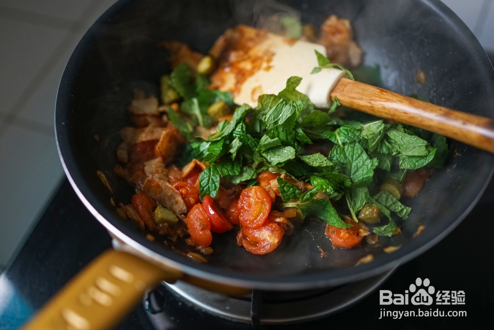 香浓的培根酸豆薄荷天使面