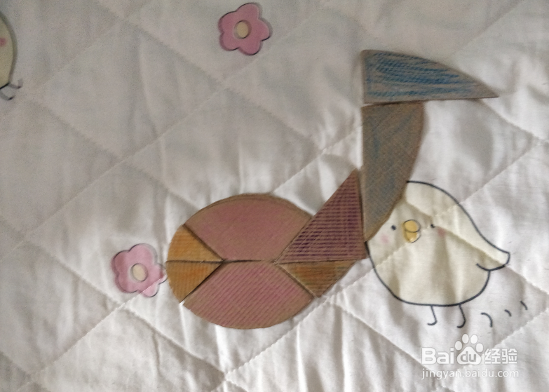 鸵鸟幼鸟用蛋形九巧板怎么拼