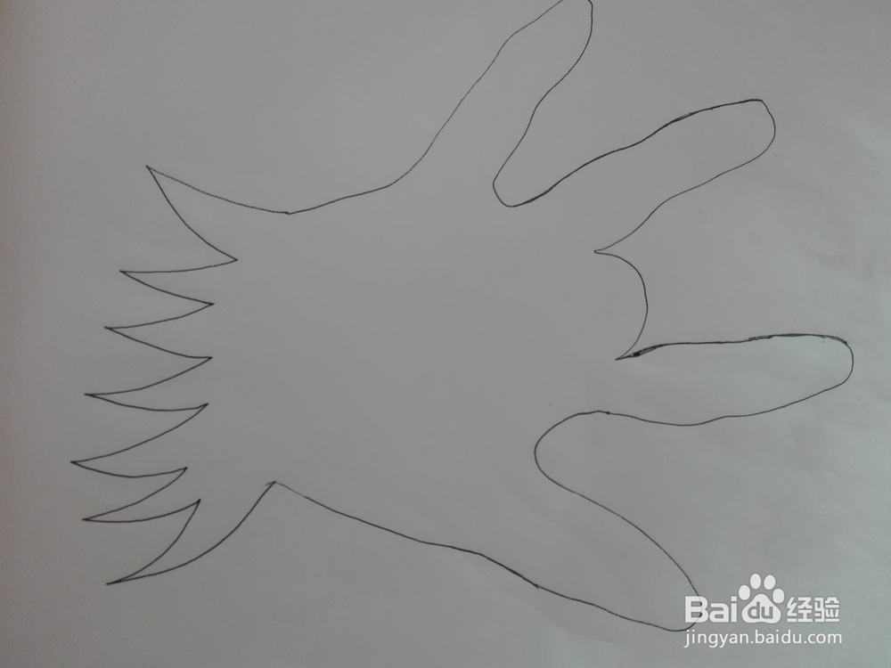 趣味画--手掌变狼狗