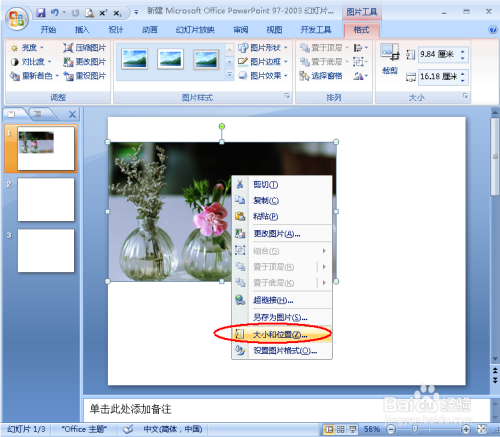 怎么修改PPT中插入的图片大小