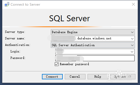 基于Azure的远程SQL服务器建立