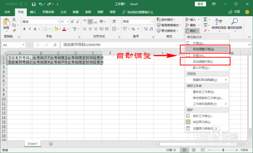 Excel怎样自动为内容设置最合适的行高或列宽