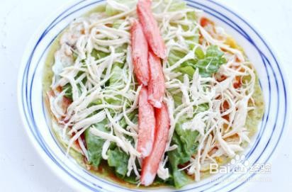 蟹肉棒鸡肉菠菜卷的做法