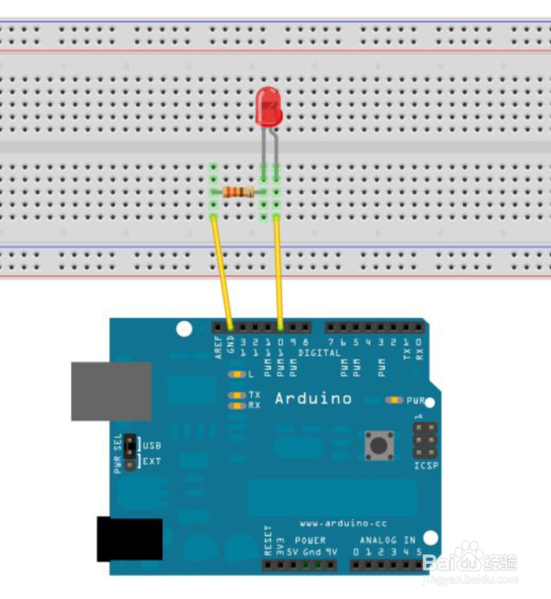 如何用arduino 点亮一个LED灯 arduino 学习之1