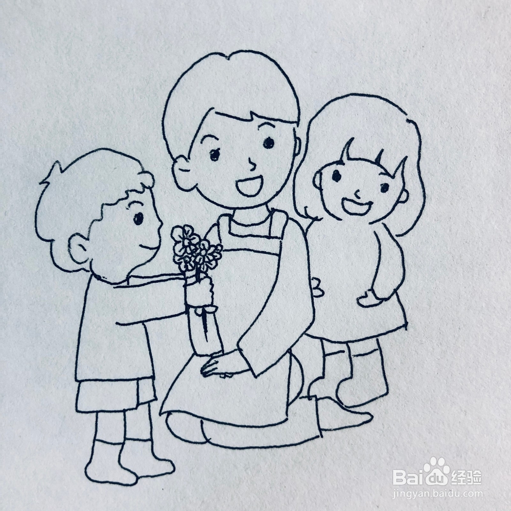 “妈妈辛苦了”母亲节简笔画绘画方法