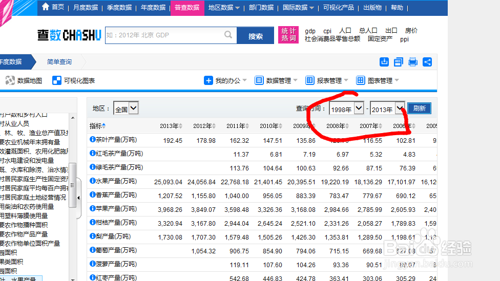 如何在国家数据统计数据库查看数据