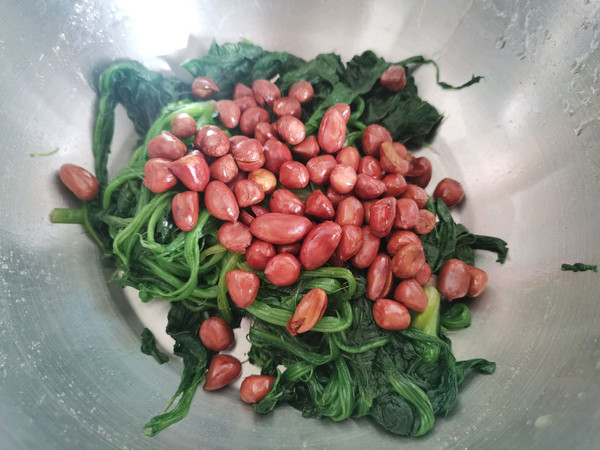 老醋菠菜花生米