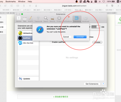 Safari浏览器如何删除插件