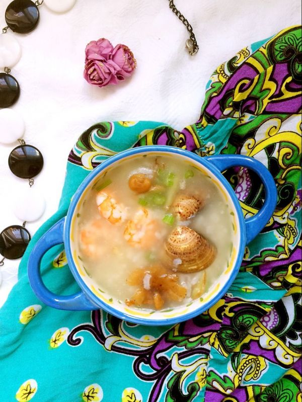 文蛤虾仁海鲜粥