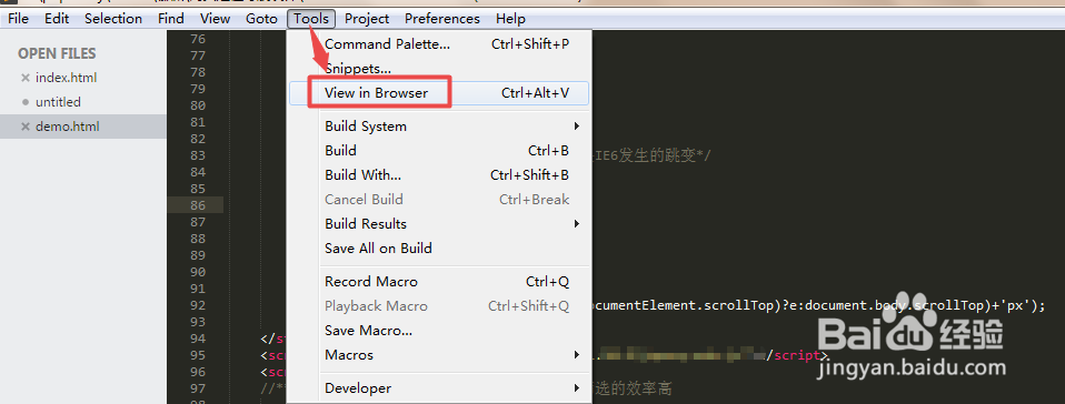 sublime text3怎么安装View in Browser插件