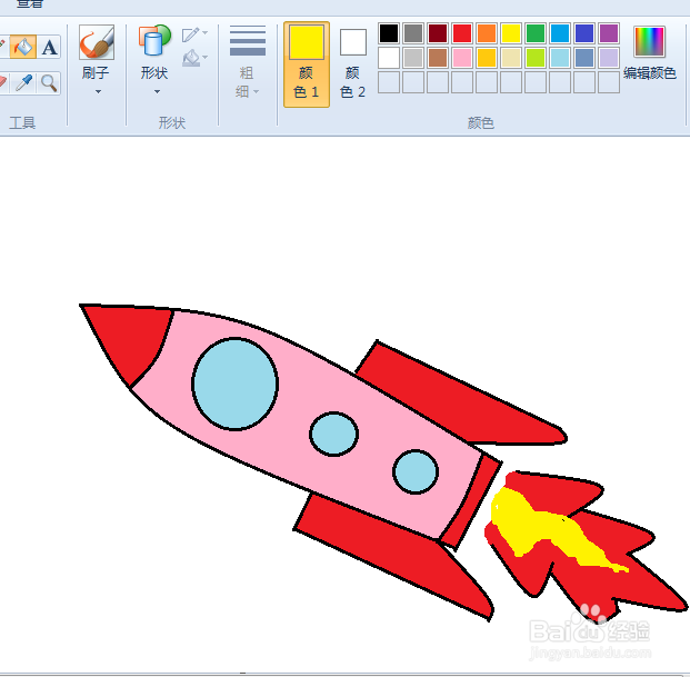 卡通火箭简笔画怎么画？