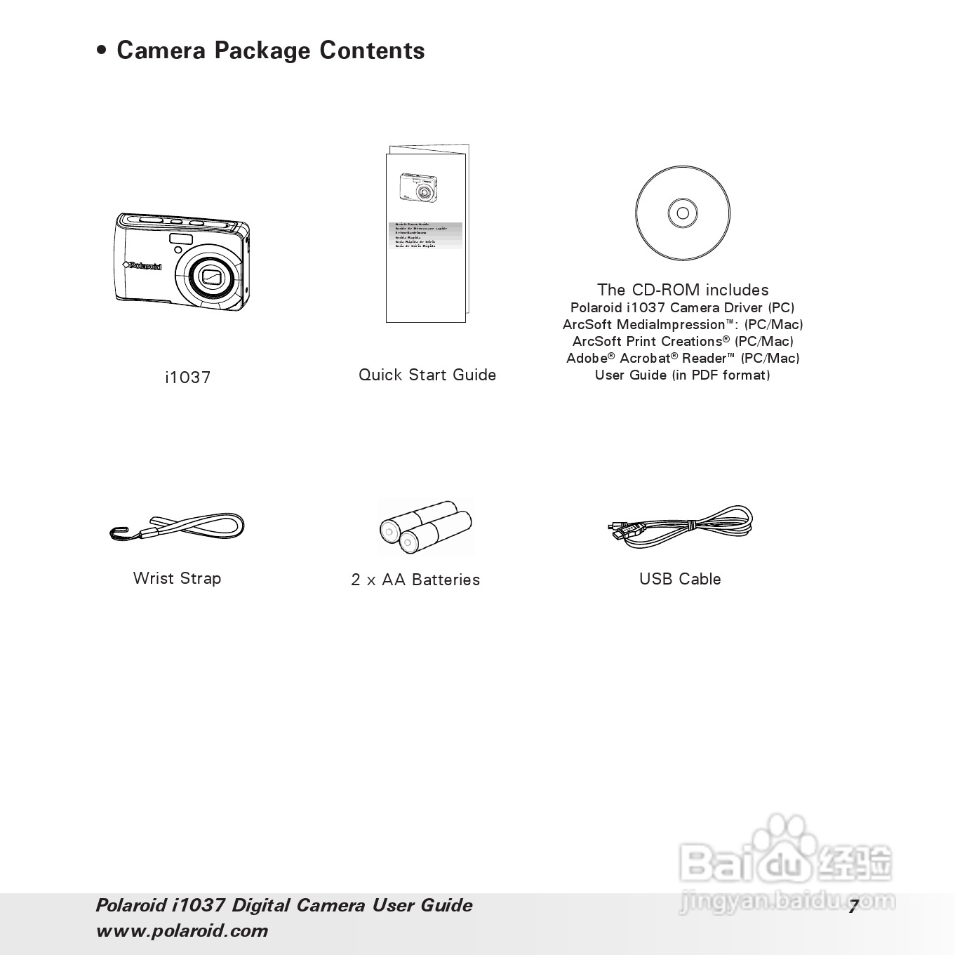 宝丽来Polaroid i1037数码相机使用说明书:[1]