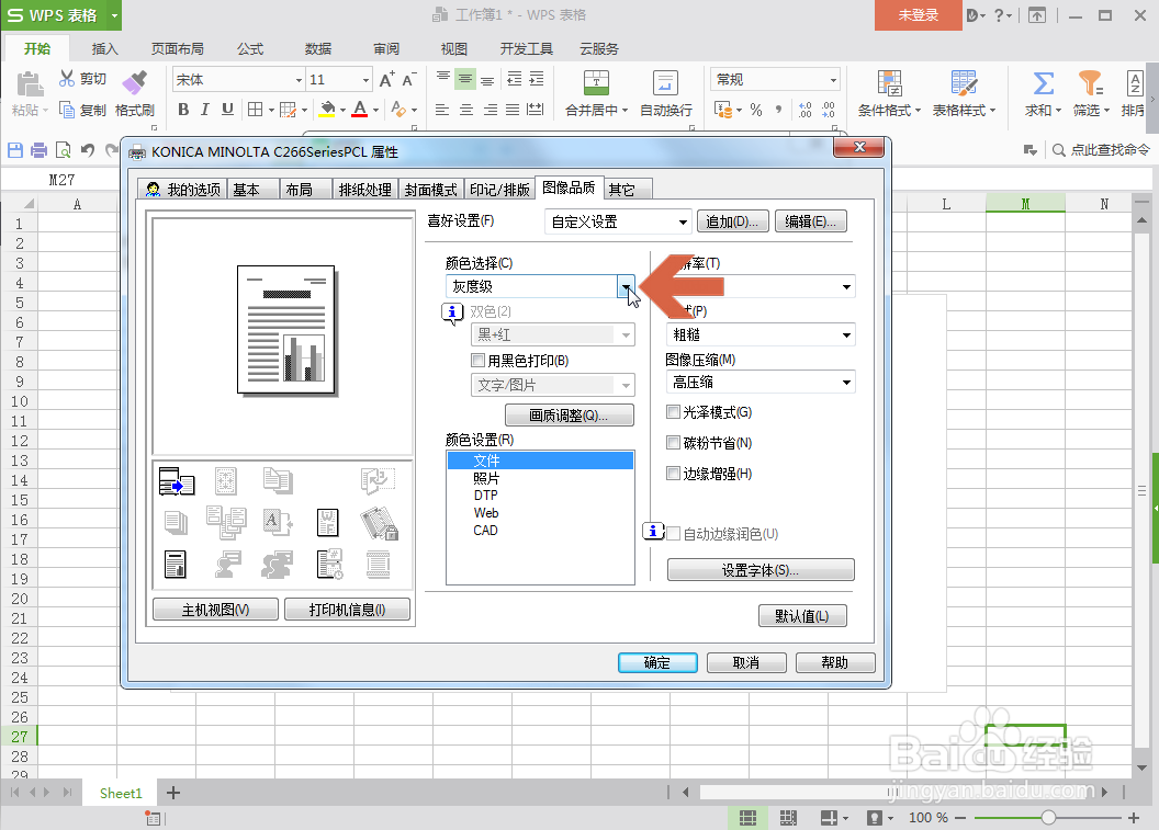WPS表格怎么开启彩色打印功能