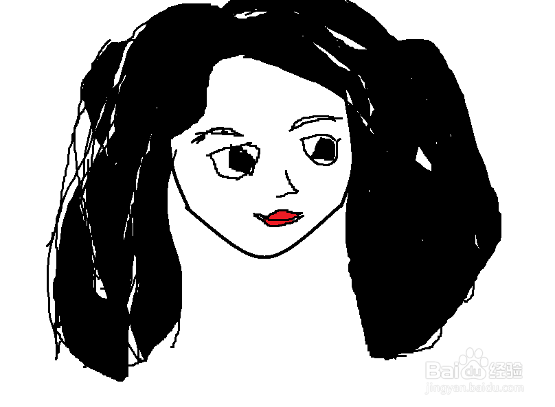 简笔画怎么画一个波浪卷的姐姐?