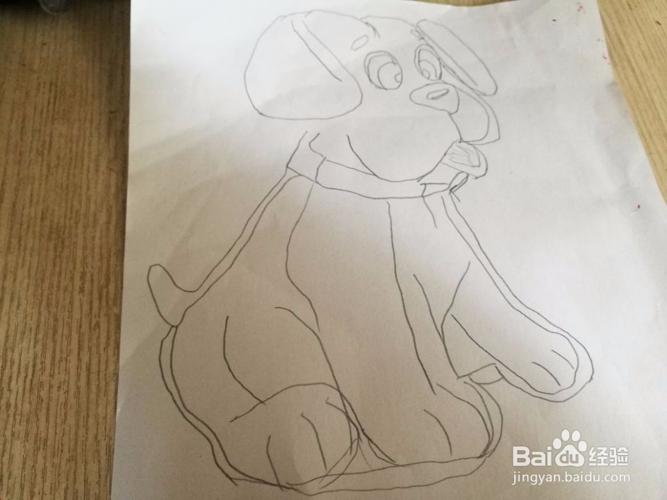 小狗的简笔画步骤