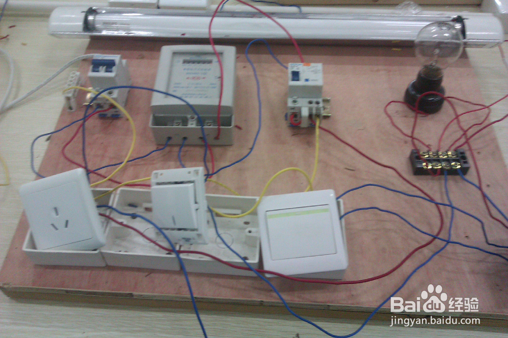 低压电工实操，复合照明线路安装（两地控制）