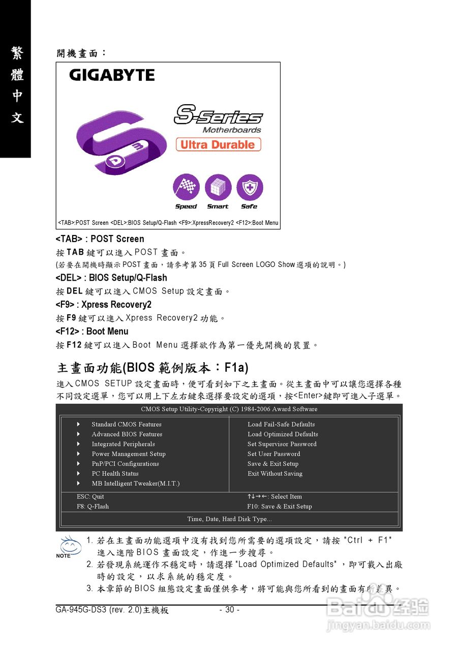 技嘉GA-945G-DS3 (rev. 2.0)型主板说明书:[3]