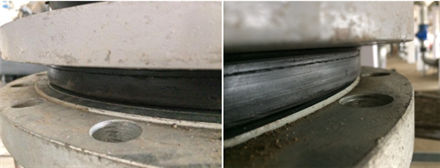 汽车工厂安装法兰橡胶接头出现的问题