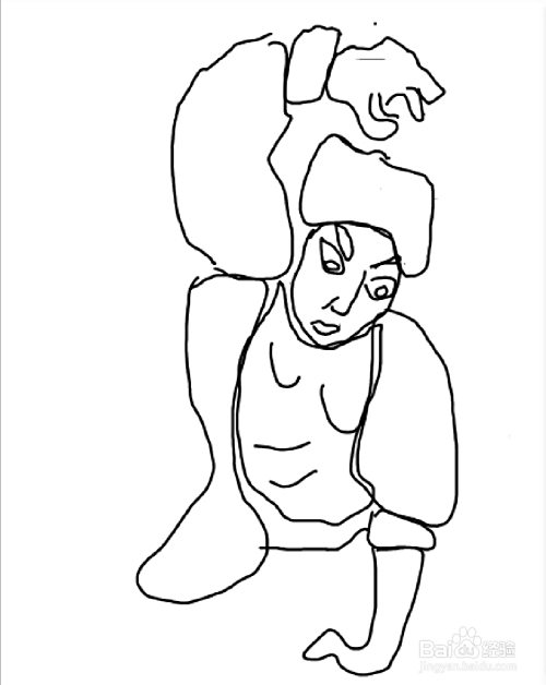 如何画打虎男人的简笔画