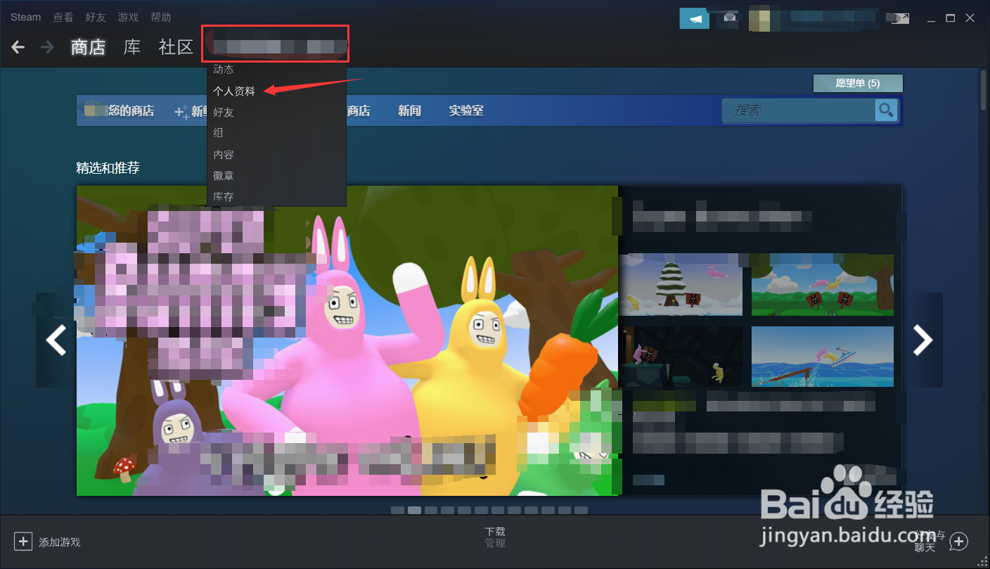 steam不让好友看到拥有游戏