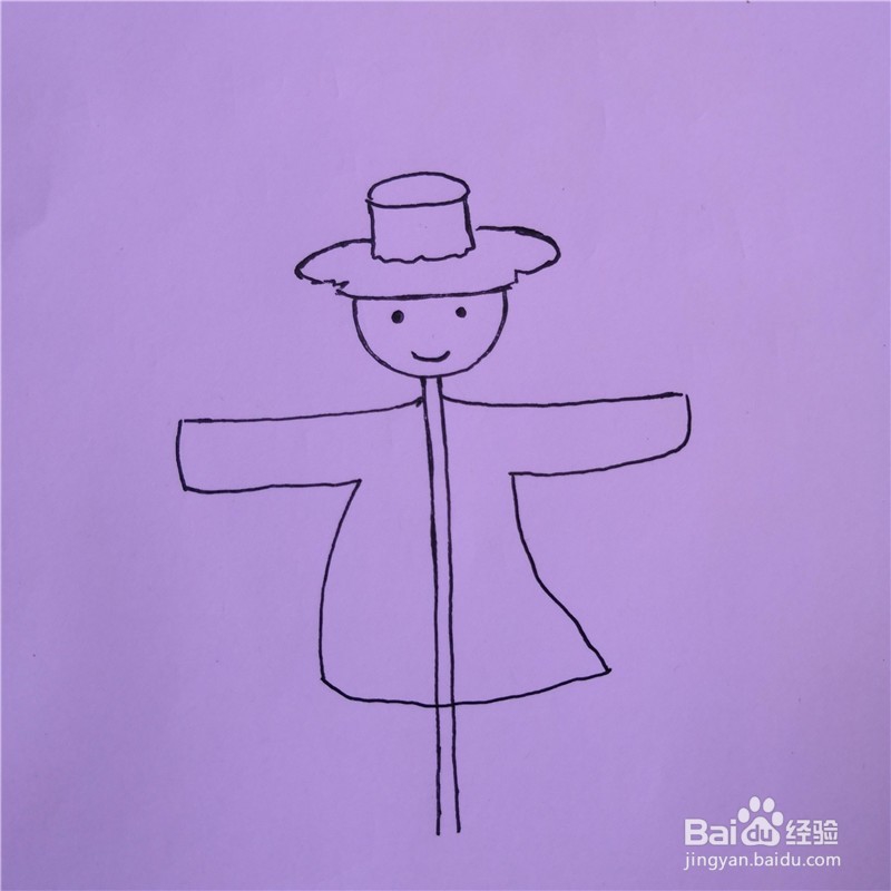 怎么画稻草人的简笔画?