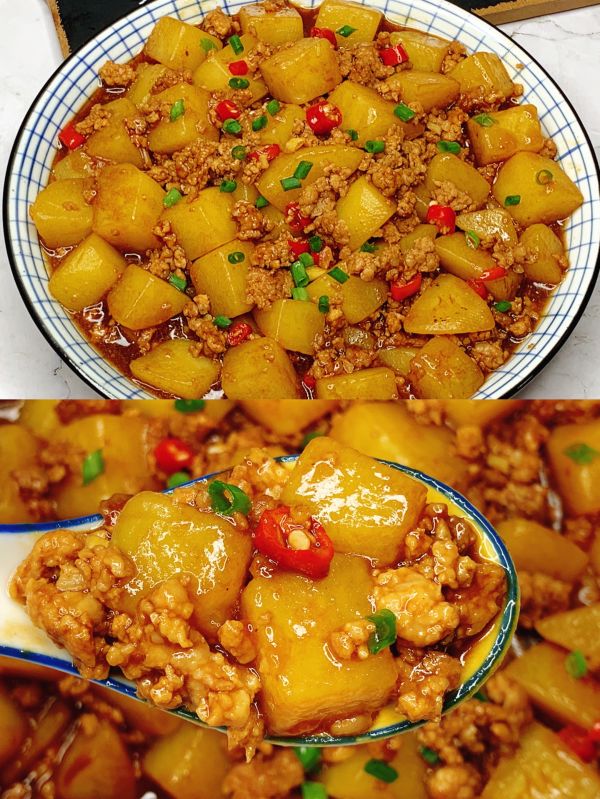 家常菜肉末炒土豆