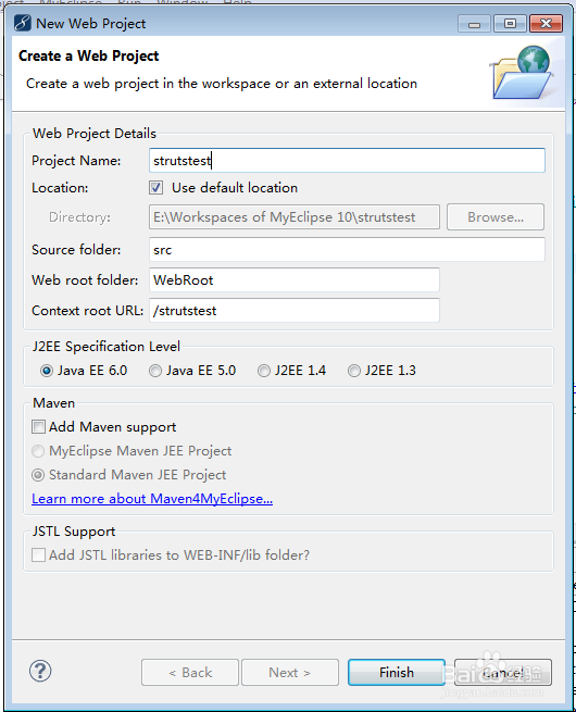 用MyEclipse开发struts程序