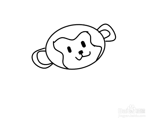 用画图工具画小猴子简笔画