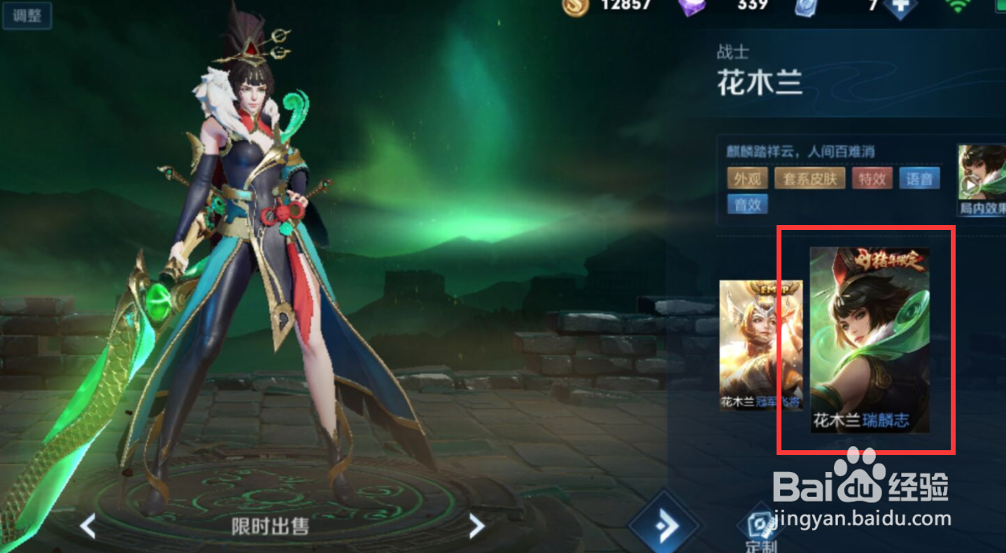 王者荣耀中如何查看花木兰“瑞麟志”的特写