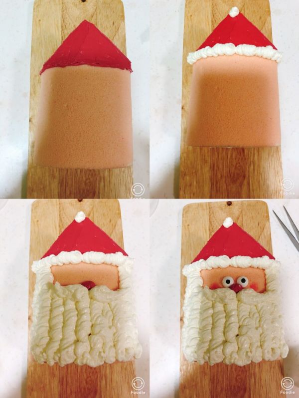 圣诞老人蛋糕卷#蛋糕卷一切#