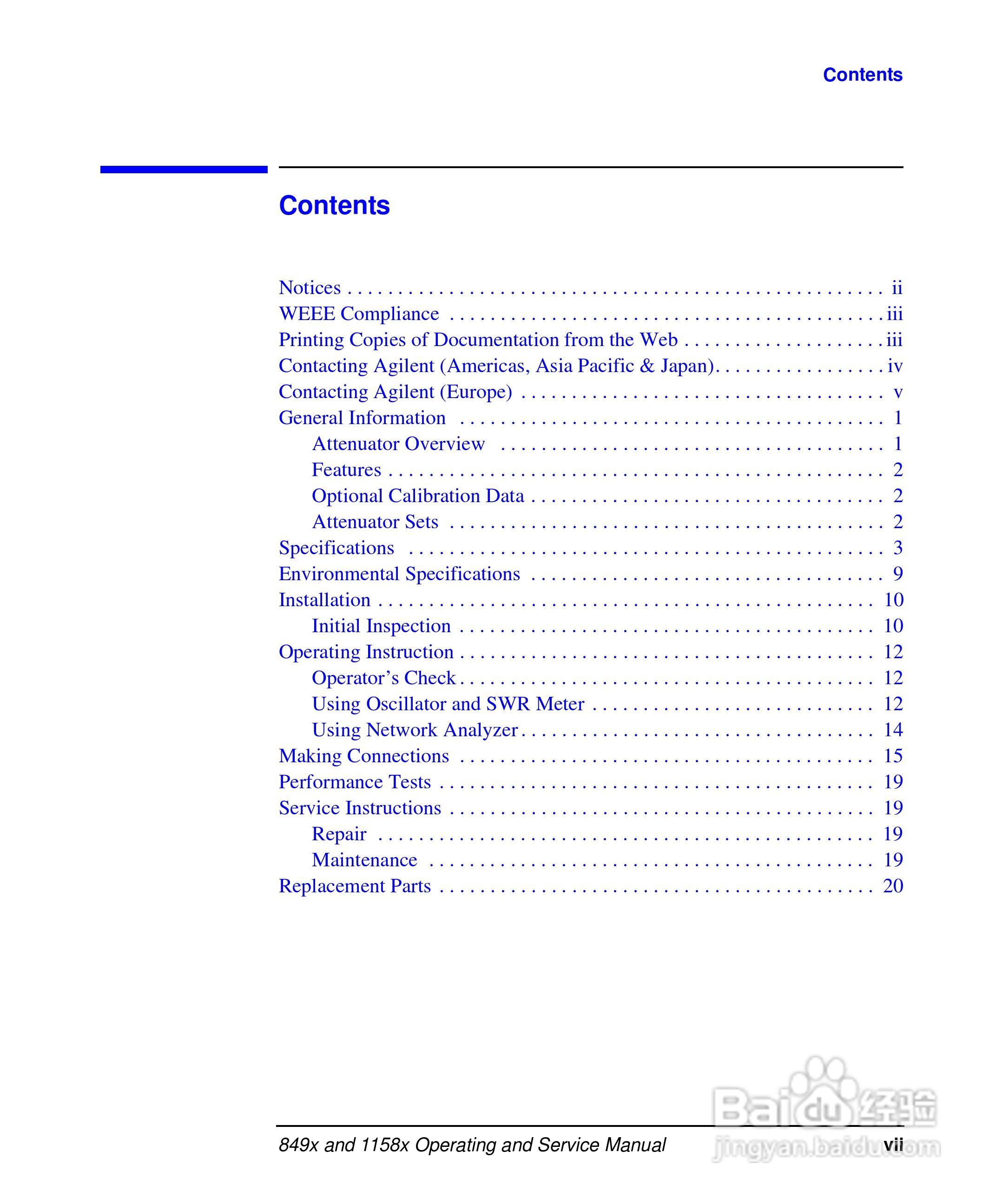 8498A同轴固定衰减器使用手册:[1]