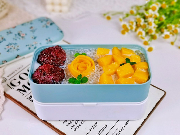紫米芒果西米捞便当