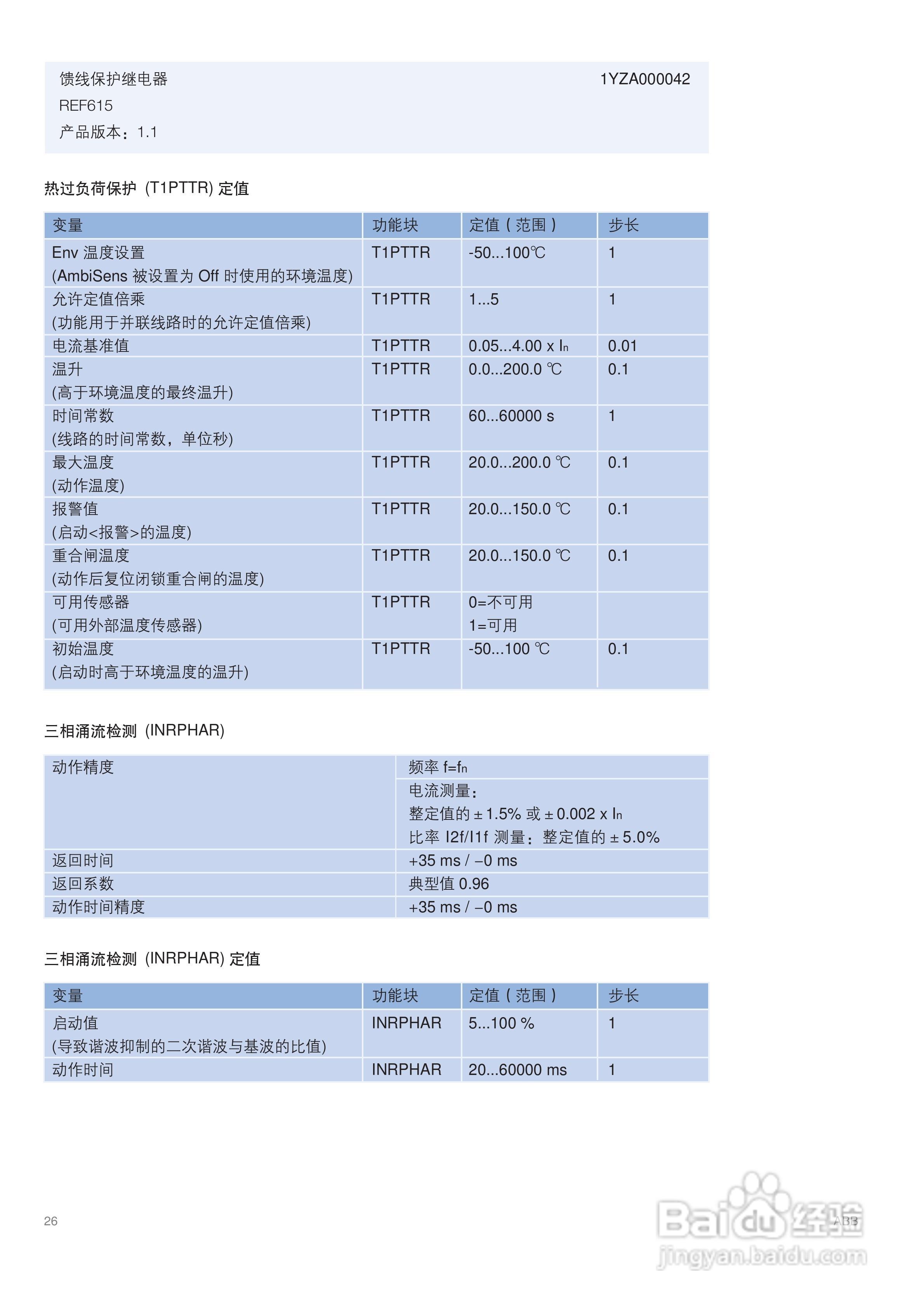 ABB REF615馈线保护继电器说明书:[3]