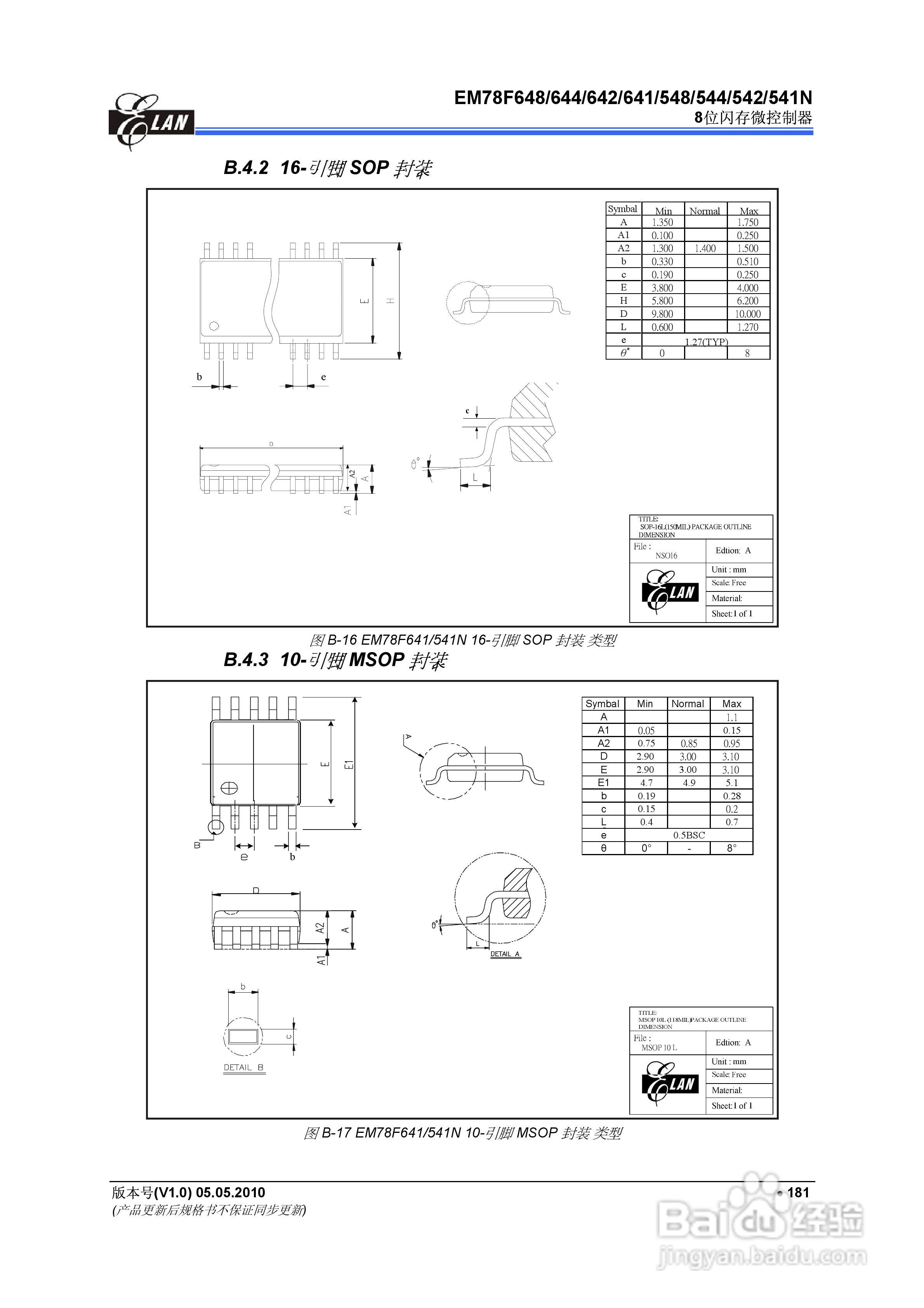 EM78F 8位闪存微控制器说明书:[20]
