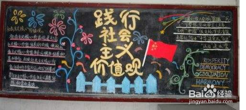 社会主义核心价值观黑板报怎么画？