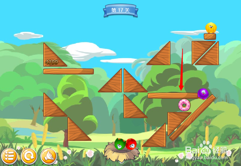 小游戏泡泡鸟历险记第17关