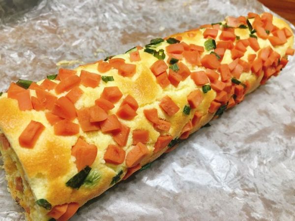 香葱火腿肉松蛋糕卷