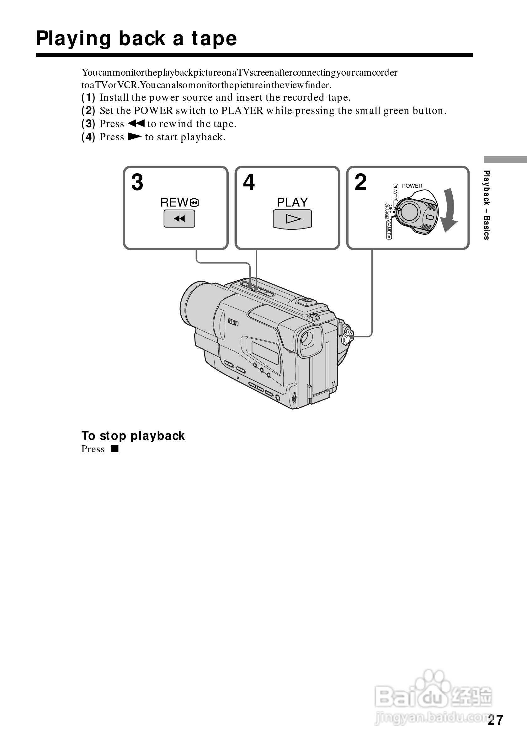 索尼CCD-TR818模拟摄像机说明书:[3]