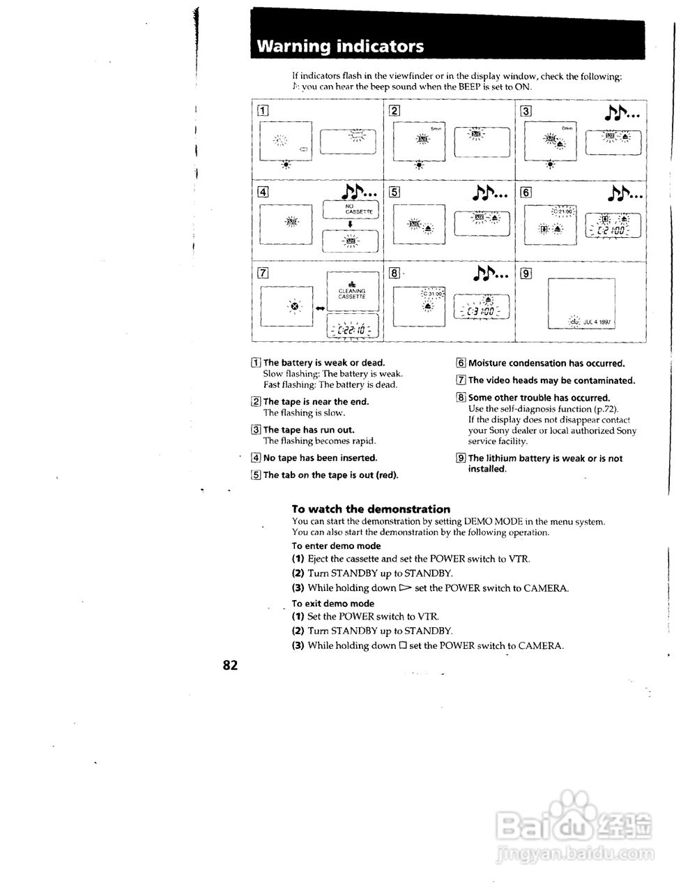 索尼CCD-TRV82模拟摄像机说明书:[9]