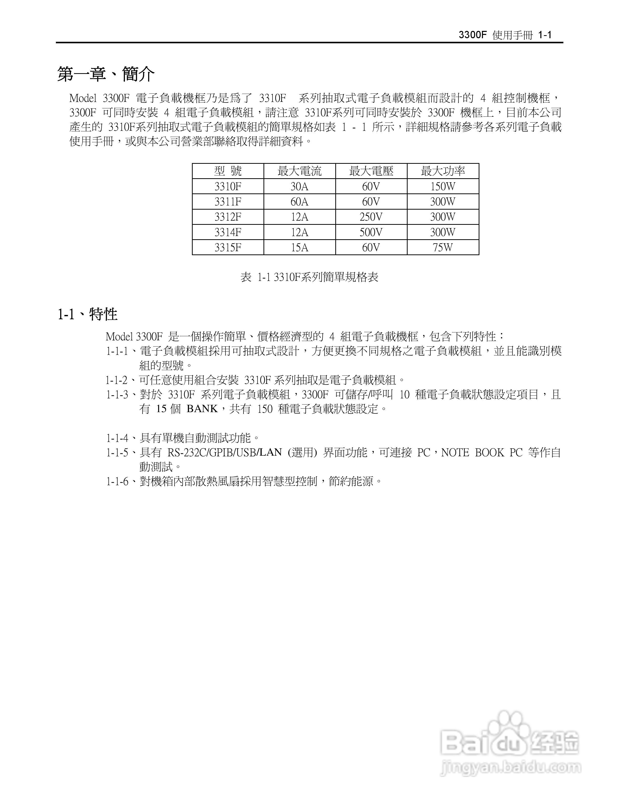 博计3305F四模组电子负载机框使用说明书:[1]