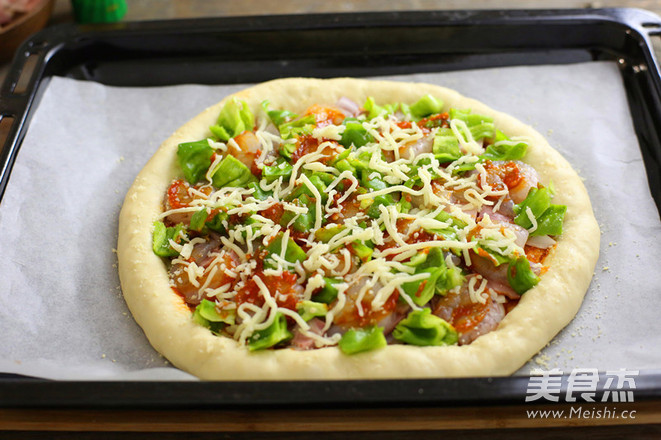 芝心培根虾仁披萨