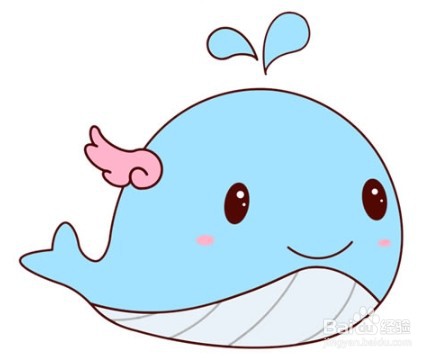 怎么画出q版的鲸鱼 百度经验 怎么画出q版的鲸鱼 百度经验