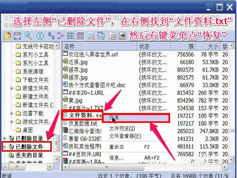 怎么恢复被删掉的数据文件资料