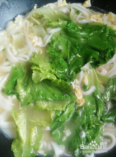 生菜蛋汤米面的做法