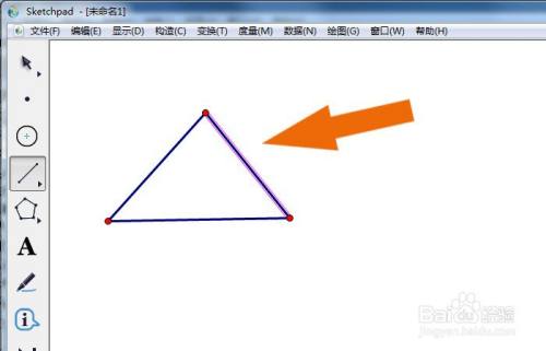 几何画板软件中如何标记三角形角度 百度经验