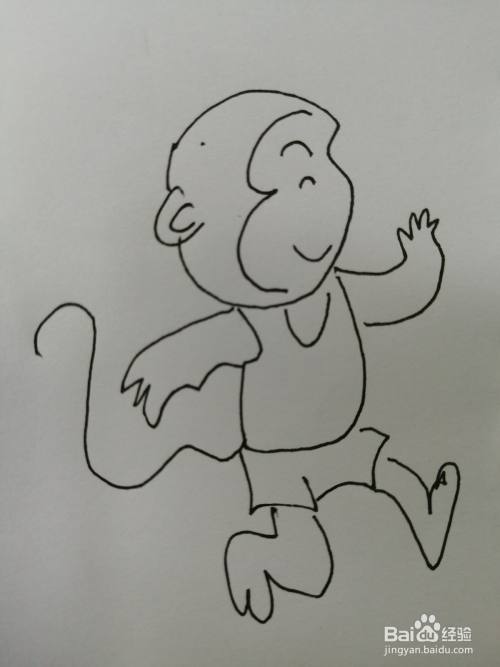 奔跑的小猴子怎么画