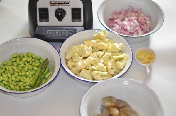 大虾毛豆花椰菜浓汤