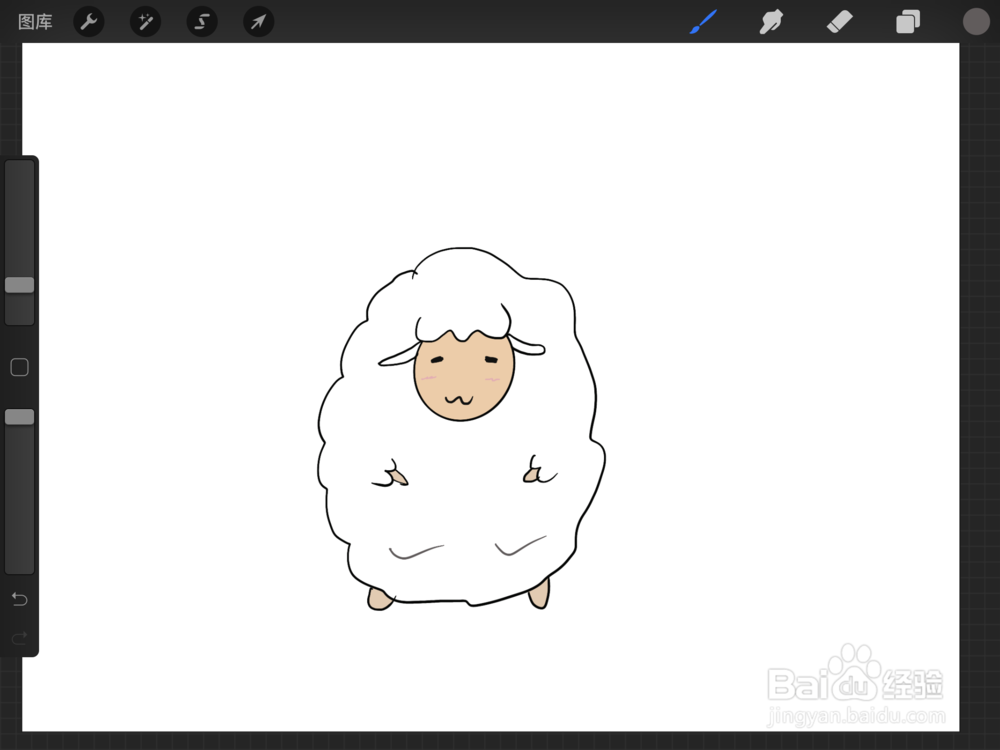 ipad简笔画-小绵羊画法